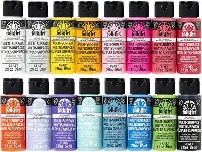 FolkArt 16 Piece Multi Surface Acrylic Paint Set | Non-Toxic | Best Deal