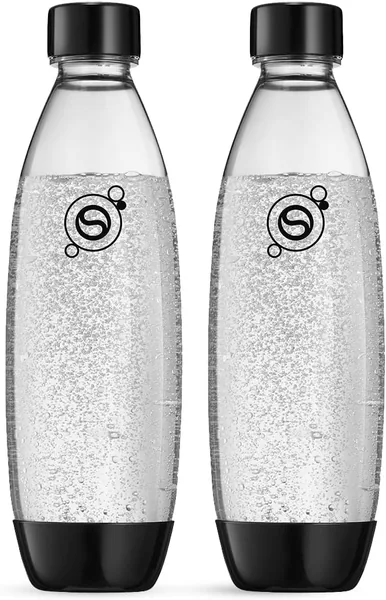 SodaStream DuoPack Fuse 2 x 1 Litre Plastic Bottle - Dishwasher Safe (BPA Free) Replacement Bottles for SodaStream Water Carbonator