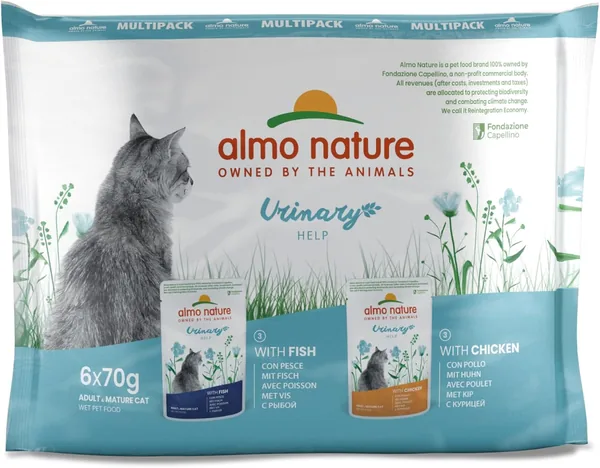 Almo Nature Holistic Urinary Help Wet Food for Cats Adult 6 x 70g