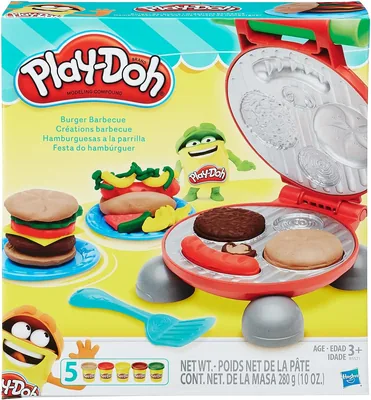 Play-Doh Massinha de Modelar Festa do Hambúrguer - Conjunto com Acessórios e 5 Potes - Melhor Preço