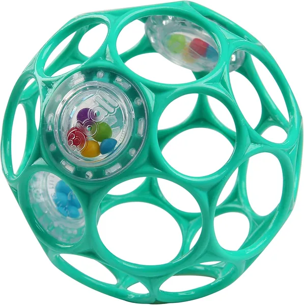 Bright Starts Oball Easy-Grasp Baby Rattle Ball in Teal
