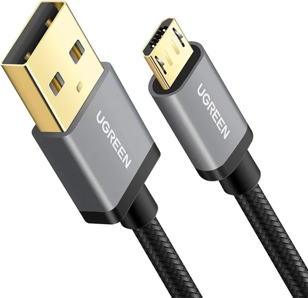 UGREEN Micro USB to USB 2.0 Nylon Braided Charger Cable High-Speed Android for Galaxy S7 S6, Note, LG, Nexus, Nokia, Kindle, PS4, Xbox One Controller (0.5M, Black)