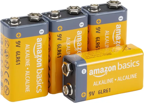 Amazon Basics 9V 9V/6LR61 Alkaline Batteries for 5 Year Storage