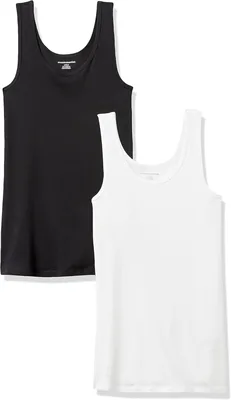 Essentials Women's Ribbed Tank Tops Pack of 2 Best Deal