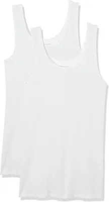 Essentials Women's Slim Ribbed Tank Tops (Pack of 2)
