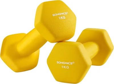 SONGMICS - Juego de Mancuernas Hexagonales de Neopreno, 2 x 1 kg, 2 x 2 kg, 2 x 3 kg, Pesas de Mano Antideslizantes Best Deal