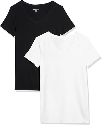 Amazon Essentials - Camiseta de manga corta con cuello en V para mujer Best Deal