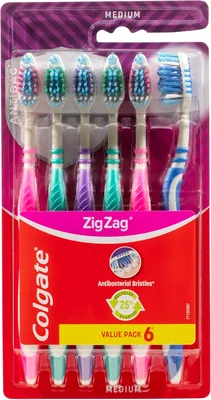 Colgate Zig Zag Szczoteczka do Zębów z Krzyżowym Włosiem - 6-Pak