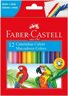 Caneta com 12 Cores - Estojo Cartão, Faber-Castell, 15.0112CZF, Multicor - 19% de Desconto