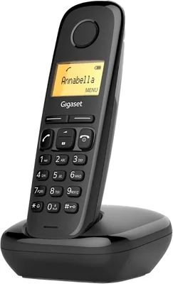 Gigaset A170 Cordless DECT Teléfono Fácil de Usar, Negro | Pantalla Gráfica Iluminada, Instalación Sencilla, Versión Española