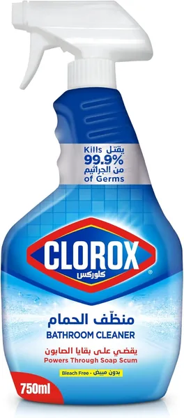 Clorox Bathroom Cleaner Spray (750ml) Disinfectant Spray No Bleach Kills 99.9% Germs Soap Residue Removal