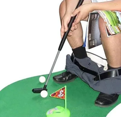 Amasawa Toaleta golfowa zabawka, zestaw mini łazienki do gry w golfa 6 sztuk