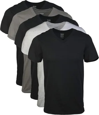 Camiseta Gildan con cuello V para Hombres - Mejor Oferta