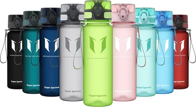 Super Sparrow Botella de Agua Deportivo - 350ml, 500ml, 750ml o 1000ml - Libre de BPA - 22% de Descuento