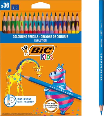 BIC Kids Évolution ECOlutions Crayons de couleur - Assortis, Pack de 36 (55% Off)