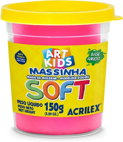 Acrilex Massa de Modelar Soft Rosa (Maravilha), 150g - Melhor Preço