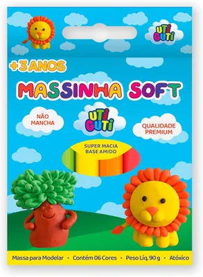 Massinha UTIGUTI Soft - 6 Cores em Estojo | Melhor Preço