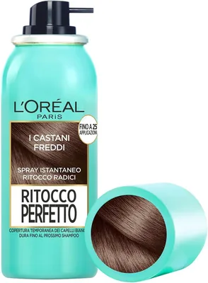 L'Oréal Paris Perfect Touch Spray per Reti e Capelli Bianchi, Spruzzo Istantaneo, Durata fino a 1 Shampoo, Marrone Freddo, 75 ml - 19% di Sconto