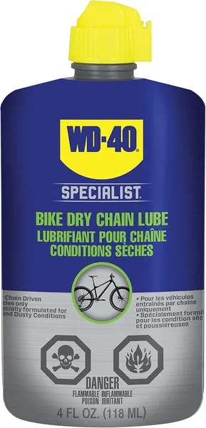 WD-40 Specialist Bike | Dry Chain Lubricant, 118ml | Formulated for The Best Protection in Dry and Dusty Conditions | 3002 | Single Bottle