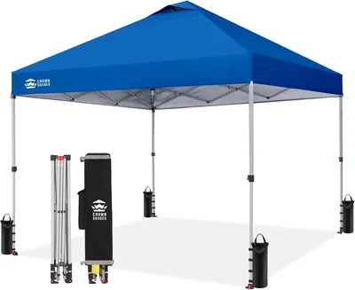 Crown Shades Carpa Toldo 3x3 Reforzado Plegable Impermeable (Azul)
