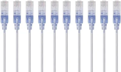 Monoprice Cat6A Ethernet Cable 0.5ft, Snagless RJ45, 10G UTP, Pure Copper, 30AWG, 10-Pack
