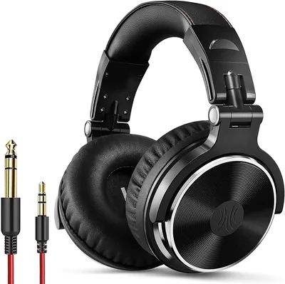 OneOdio Écouteurs Filaires pour DJ Piano Guitare avec Microphone, Son Audio Haute Résolution Extra Basses, Confortables et Pliables