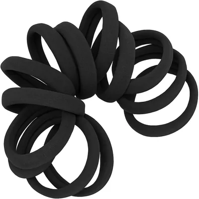 Cyndibands Black Hair Ties - Soft Elastic Ponytail Holders