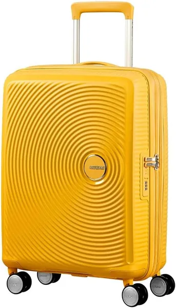 American Tourister Soundbox - Maleta Spinner S Expandable, 55 cm, 35.5/41 L, Amarillo (Dorado)