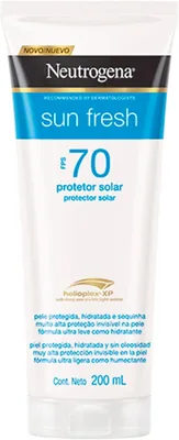 Protetor Solar Corporal Neutrogena Sun Fresh FPS 70, 200ml - Embalagem Família