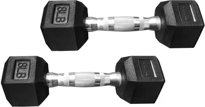Par de Mancuernas Hexagonales Tayga con Caucho Rubber en LB