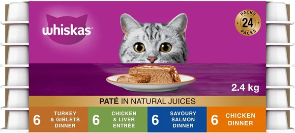 WHISKAS Salmon and Poultry Selections Adult Wet Cat Food Pat