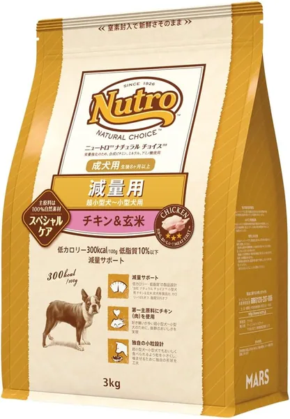 Nutro Natural Choice for Small to Small Dogs, Weight Loss, Adult Dogs, Chicken & Brown Rice, 6.6 lbs (3 kg), Dry Food