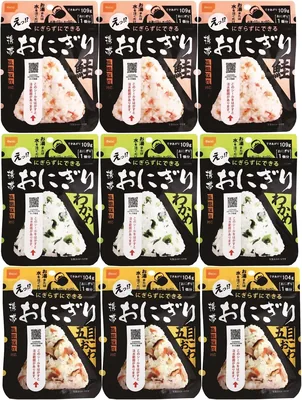 Onishi Foods Keitai Onigiri Rice Ball Mix - 3種セット、387g | 熱水または水で調理可能