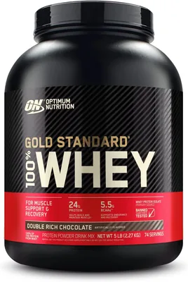 OPTIMUM Nutrition Gold Standard Whey Protein - Double Rich Chocolate 2.27kg Best Deal