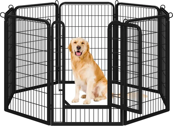 Yaheetech Puppy Box, 8 Angular, Gratis Puppy, Dierenvriendelijke Hekwerking, Grid met Deur per Paneel - 15% Korting