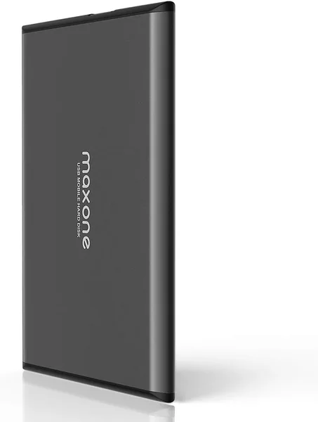 Maxone External Hard Drive 500GB - 2.5 Inch USB 3.0 Ultrathin Metallic Design HDD Portable for Mac, PC, Laptop, Computer, Xbox One, PS4, Smart TV, Chromebook - Grey