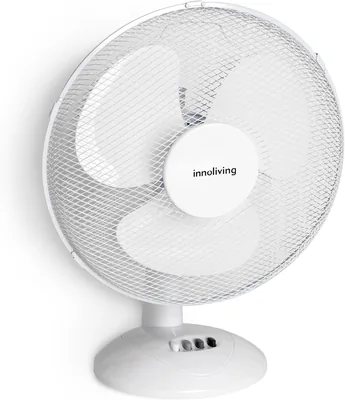 Innoliving 40 cm INN-502: Ventilatore da Tavolo Silenzioso con Oscillazione Automatica, 3 Velocità e Griglia di Sicurezza - Sconto del 24%