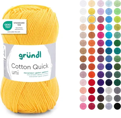 Gründl Quick Plain Baumwoll Wolle, Dünne Wolle für Häkeln und Stricken, Schimmernde und hautfreundliche Wolle aus 100% Baumwolle - 40% Rabatt