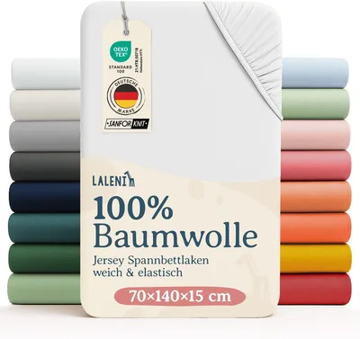 Laleni Bettlaken, Oeko-Tex zertifiziert, 100% Baumwolle für Kinderbetten
