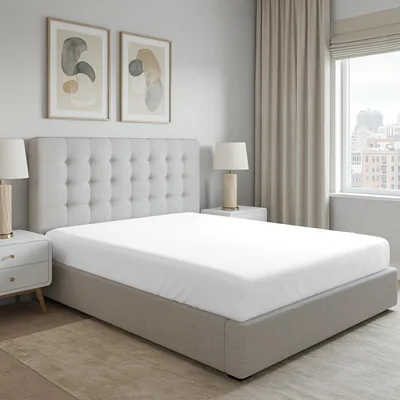 Pizuna Pure 100% Cotton King Sheet Set - White, 400 Thread Count