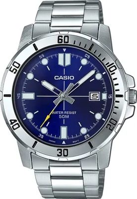 Casio Men's Watch - MTP-VD01D-2EVUDF Blue Dial, Silver Band Best Deal