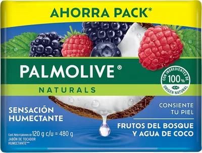 Palmolive Naturals Jabón de Baño Frutos del Bosque y Agua de Coco 4x120g - Ahorra un 43% | Mejores Precios