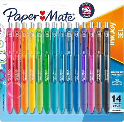 Paper Mate Inkjoy Gel Pens, 14-Pack - Assorted Colours, Fine Point (0.5mm)