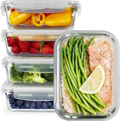 GOOD FOR YOU 5-Pack Glass Meal Prep Containers Best Deal