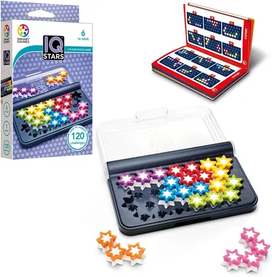 SmartGames IQ Stars Denkspel voor Kinderen 6+ | 120 Uitdagingen | 1 Speler | Plaats de Sterren