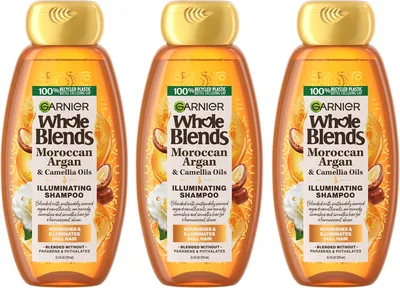 Garnier Whole Blends Moroccan Argan & Camellia Oils Shampoo, 12.5 oz (3 Count) - Silky Shine Best Deal
