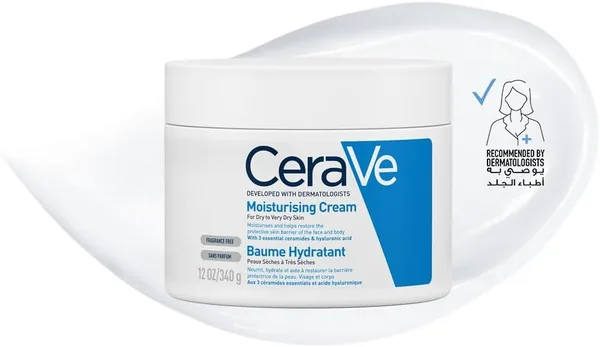 CeraVe Moisturizing Cream for Dry to Very Dry Skin with Hyaluronic Acid 340g