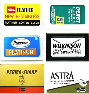 Żyletki do golenia - zestaw 40 sztuk: Feather, Derby, Personna Platinum, Permasharp, Wilkinson Sword, Astra - Best Deal