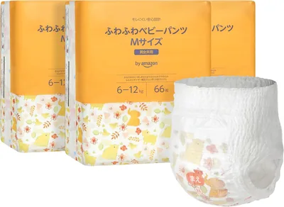ママベア ベビーパンツ、柔らかくてふわふわ、Mサイズ（7-10kg）、72ペア×3パック