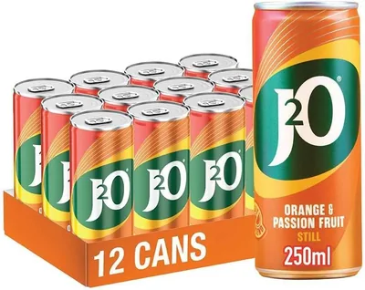 J2O Orange Passionfruit Juice - 12 Can Pack